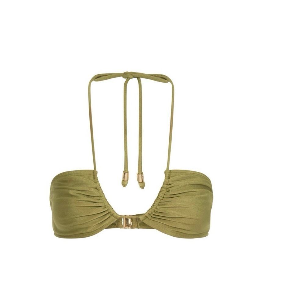 Meshki Swim Bikini Top Willow Olive Green Swimwear Summer Beach FLAW